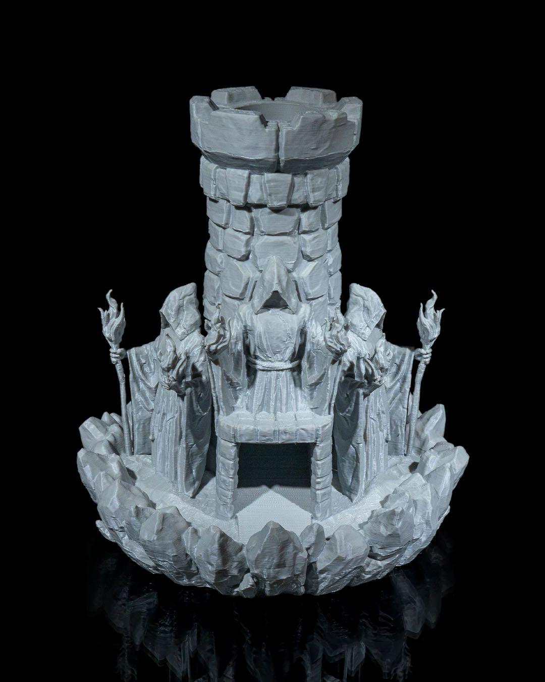 Mad Wizard Dice Tower, 3D Printed RPG Dice Roller for D&D, Fantasy Tabletop Gaming Accessory, Unique Dungeon Master Gift and Decor