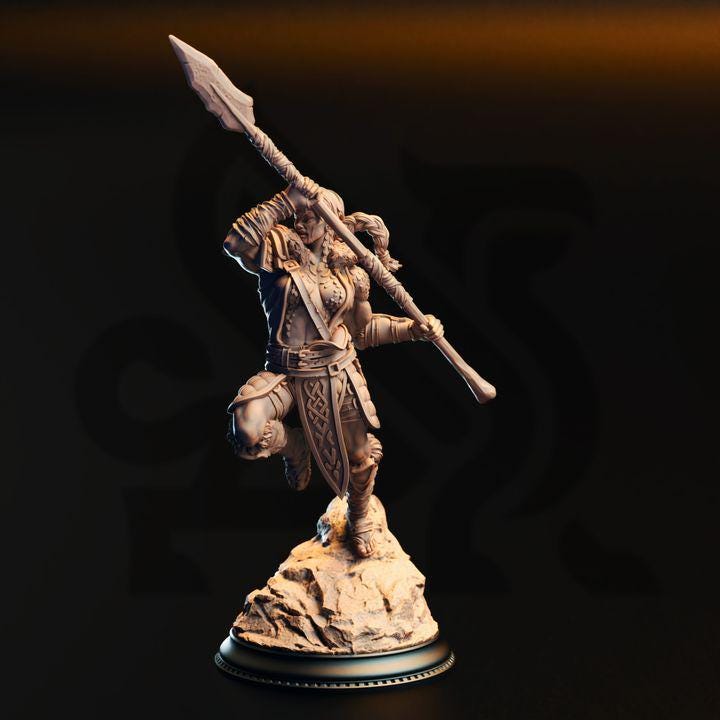 Ilvias the Reaper silver dragonborn warlock miniature, photo 2