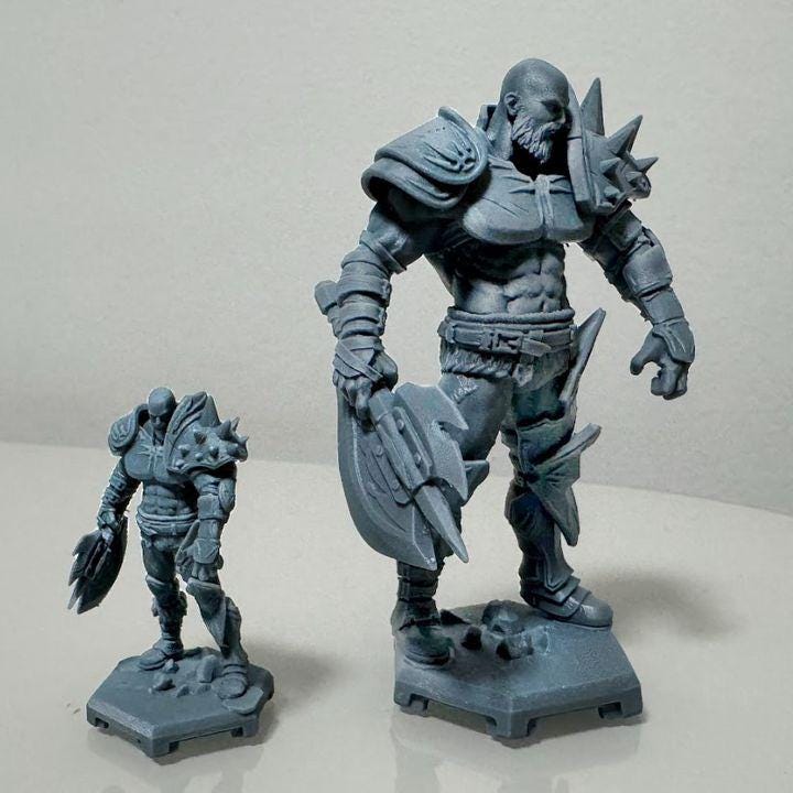 Unique Fantasy Barbarian Hero Miniature | Perce v3 Warrior Figure for Tabletop RPGs | Highly Detailed Resin Model for Painting and Gaming