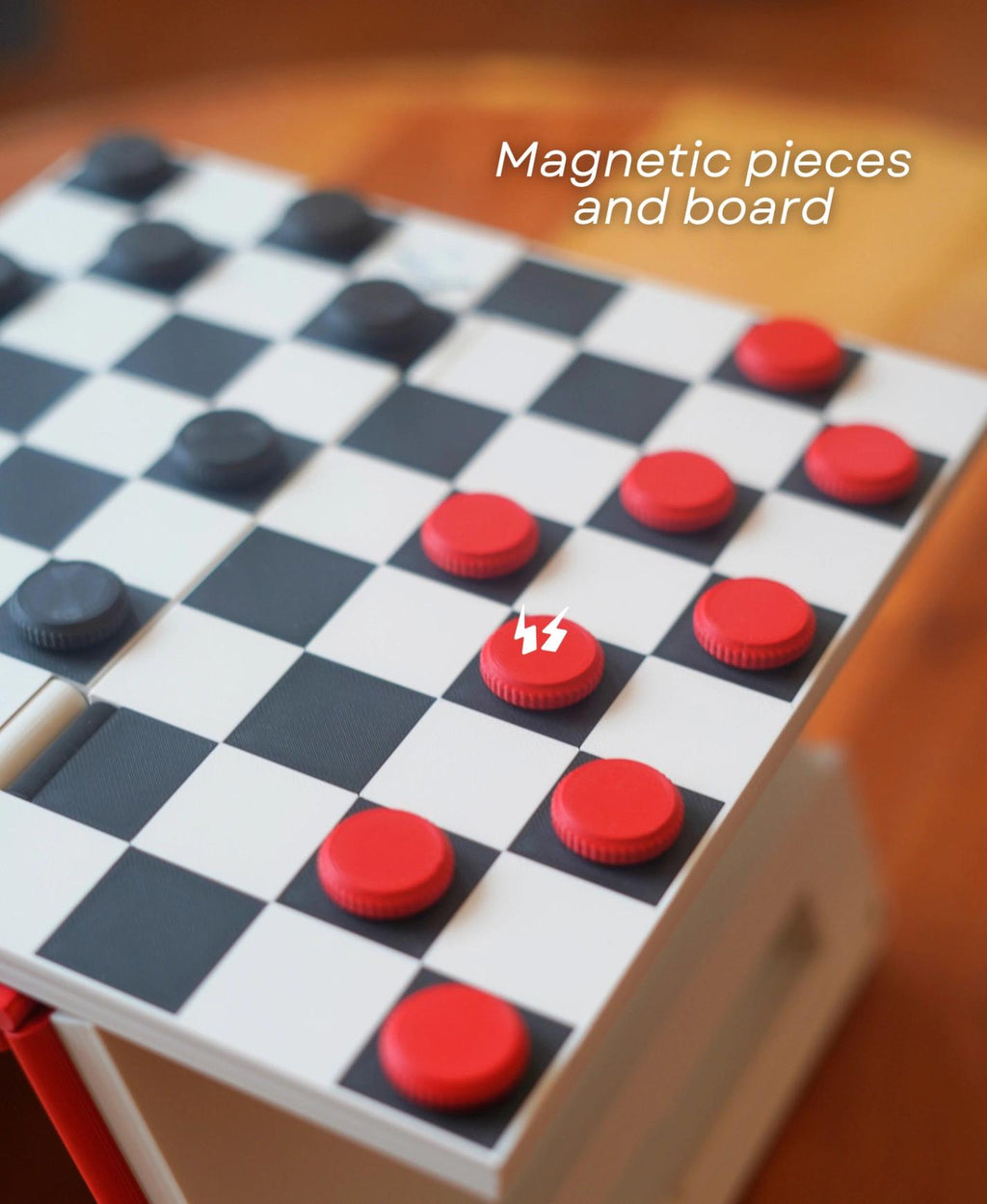 Magnetic Travel Checkers Set: Book Style Board Game, Compact Strategy PlayBook'd