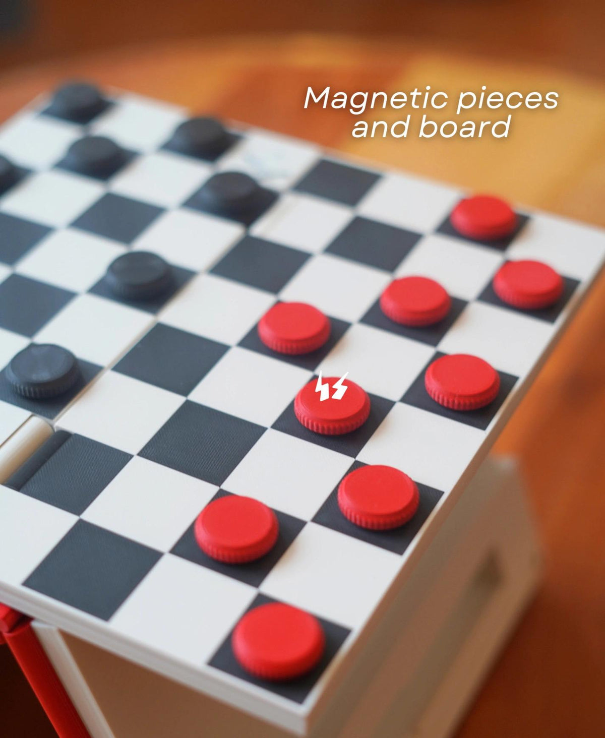 Magnetic Travel Checkers Set: Book Style Board Game, Compact Strategy PlayBook'd