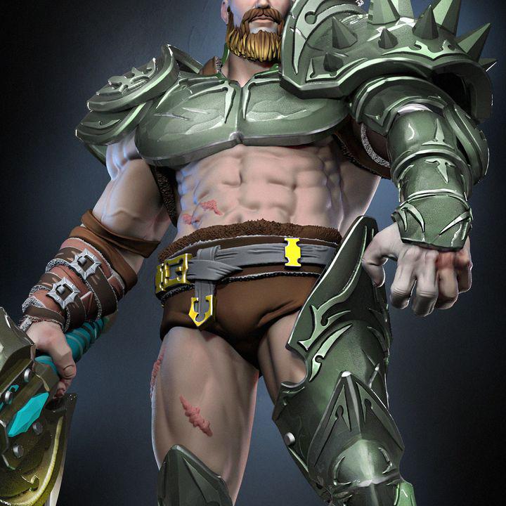 Unique Fantasy Barbarian Hero Miniature | Perce v3 Warrior Figure for Tabletop RPGs | Highly Detailed Resin Model for Painting and Gaming