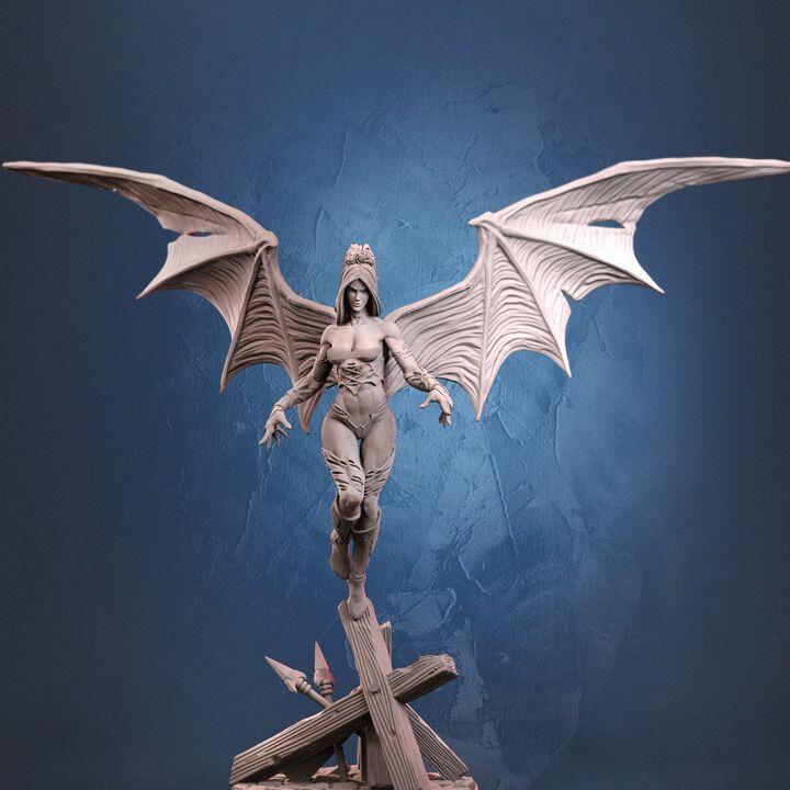 Succubus miniature by Dragun Studios, dark fantasy RPG, printed by GLC3DPrints