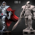 Armored Knight King Miniature – Fantasy RPG Boss Figure (32mm/75mm Scale)