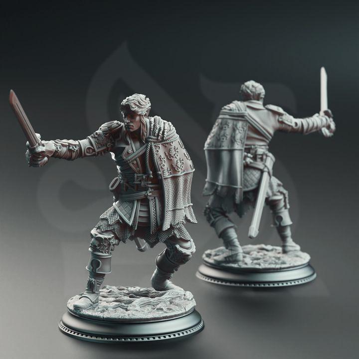 Corin of Lamhet: Half-Elf Swashbuckler Miniature - DM Stash - RPG, D&D (32mm or 75mm Scale)
