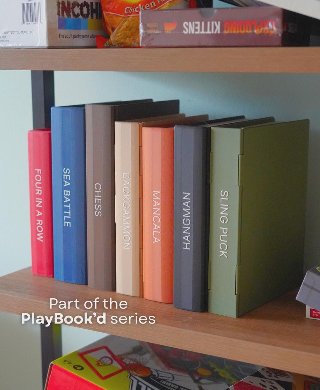 PlayBook’d Sling Puck – Hidden Book Tabletop Game – Fast-Paced Dexterity Game – Shelf Display Gift