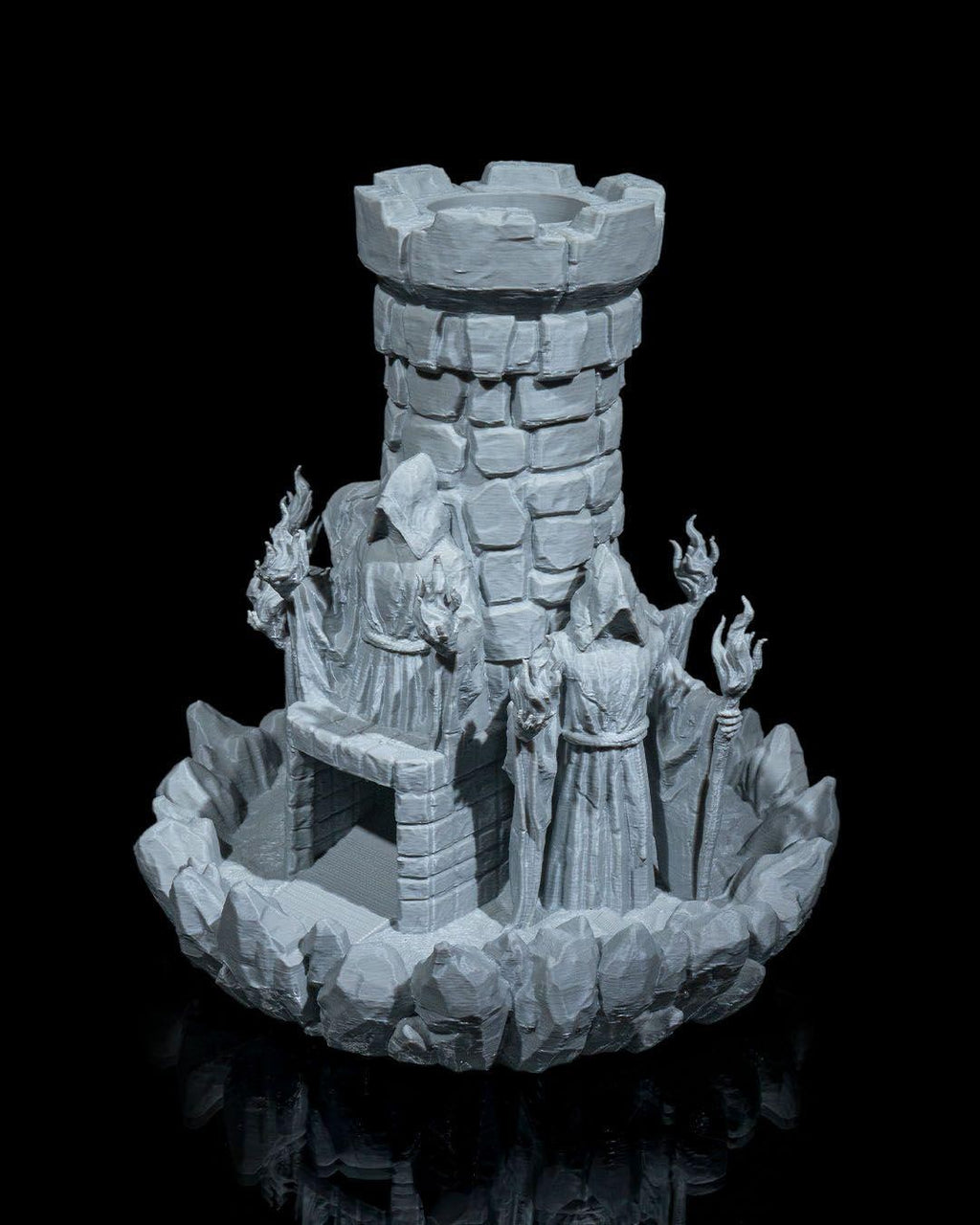 Mad Wizard Dice Tower, 3D Printed RPG Dice Roller for D&D, Fantasy Tabletop Gaming Accessory, Unique Dungeon Master Gift and Decor