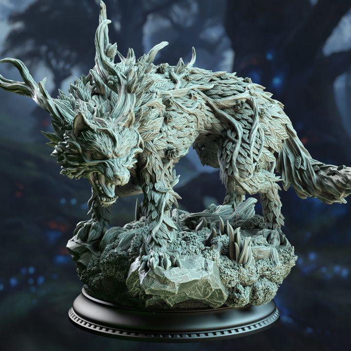 Fey Direwolf miniature for D&D tabletop RPG, by GLC3DPrints