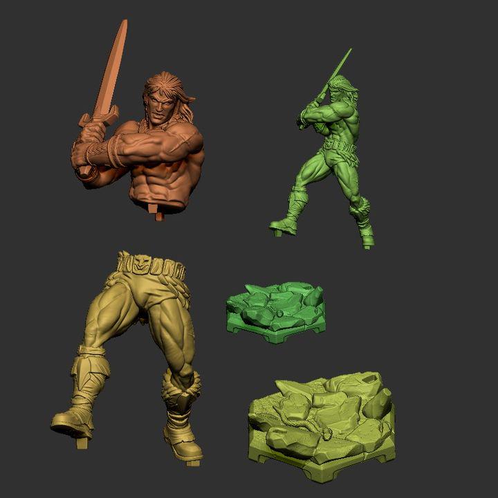 Sword Battler Fantasy Barbarian Miniature – Dragun Studios