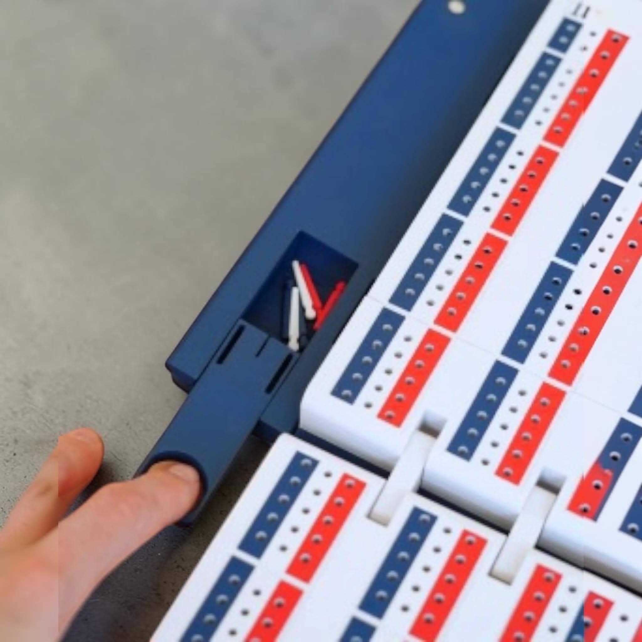 PlayBook'd Cribbage Board, Magnetic Travel Set, Hidden Card Storage, Portable Game