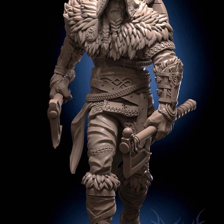 Eigor viking berserker miniature for D&D tabletop, by GLC3DPrints