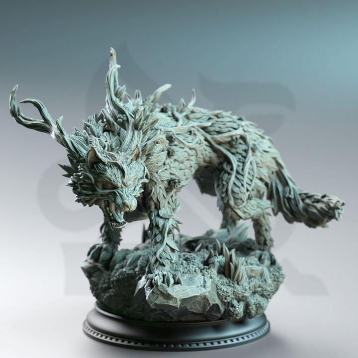 Fey Direwolf Miniature – D&D Tabletop RPG