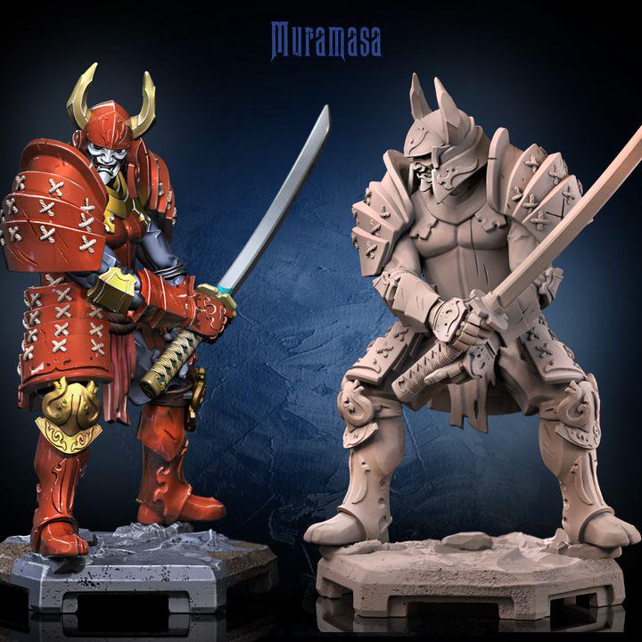 Ghost Samurai Muramasa miniature, 50mm and 75mm, by GLC3DPrints