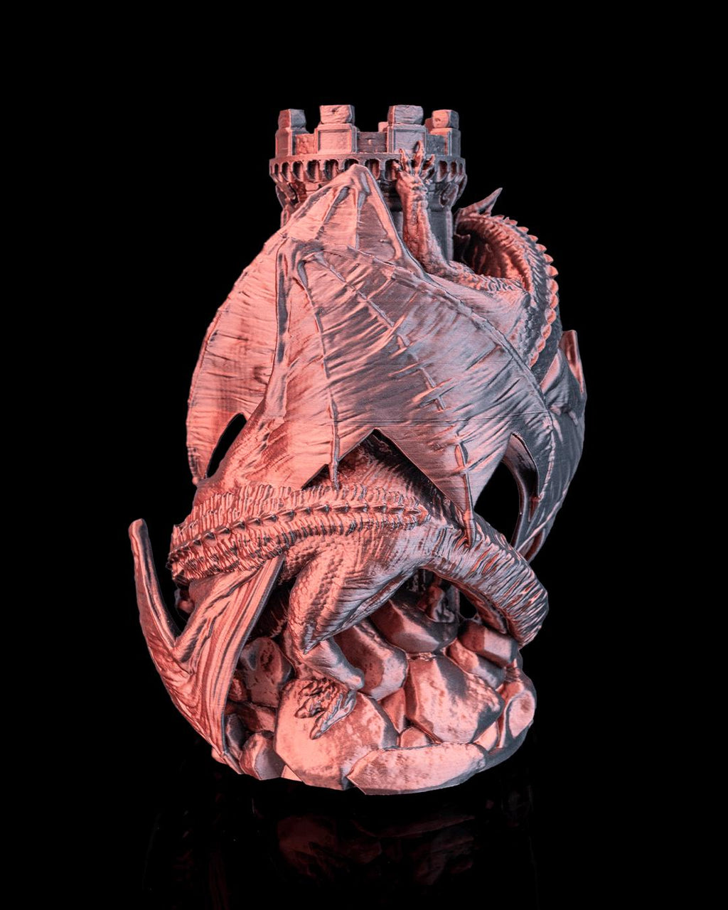 Twin Fate dragon dice tower for tabletop RPG, by GLC3DPrints