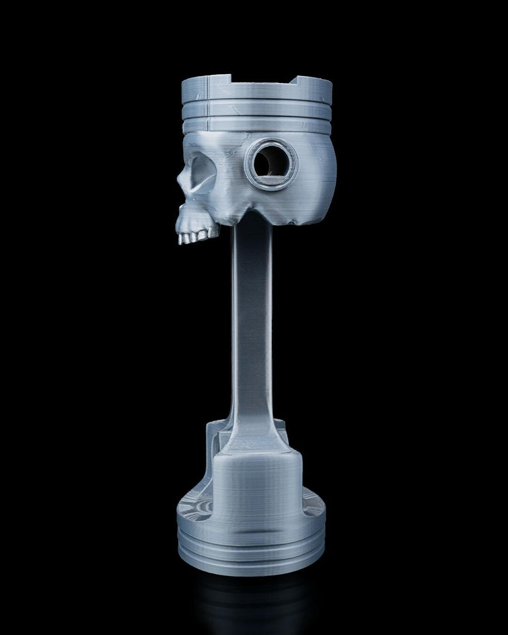 Piston Reaper Headphone Holder – Skull & Piston Headset Stand – 3D Printed PLA – Gamer Desk Accessory