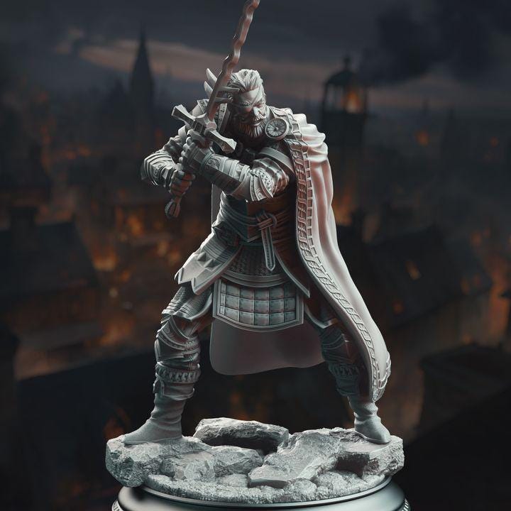 Field Marshal Kurt Williams miniature, 32mm and 75mm resin RPG figure, by GLC3DPrints