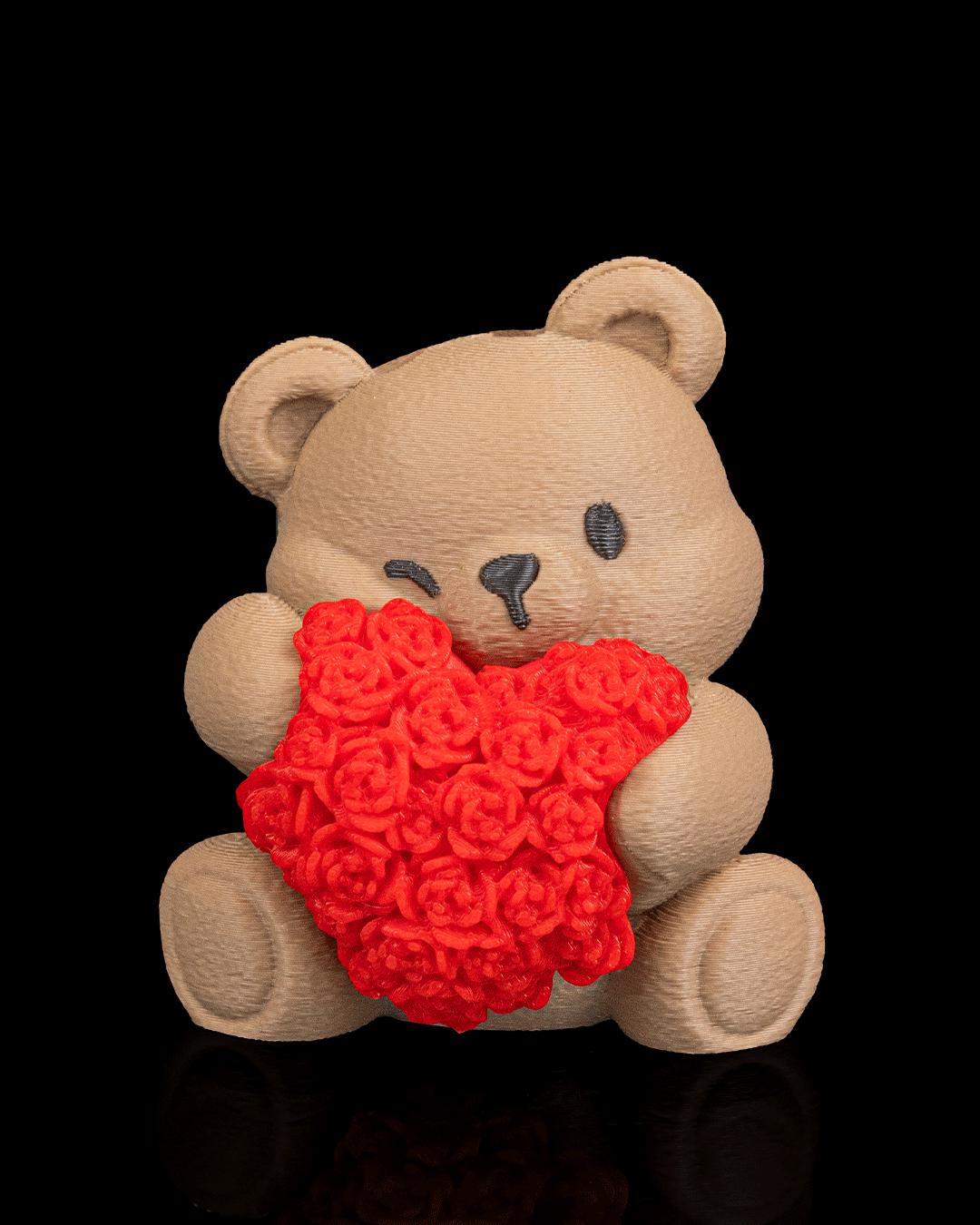 Heart Blossom Bear Keychain – Valentine’s Bag Charm