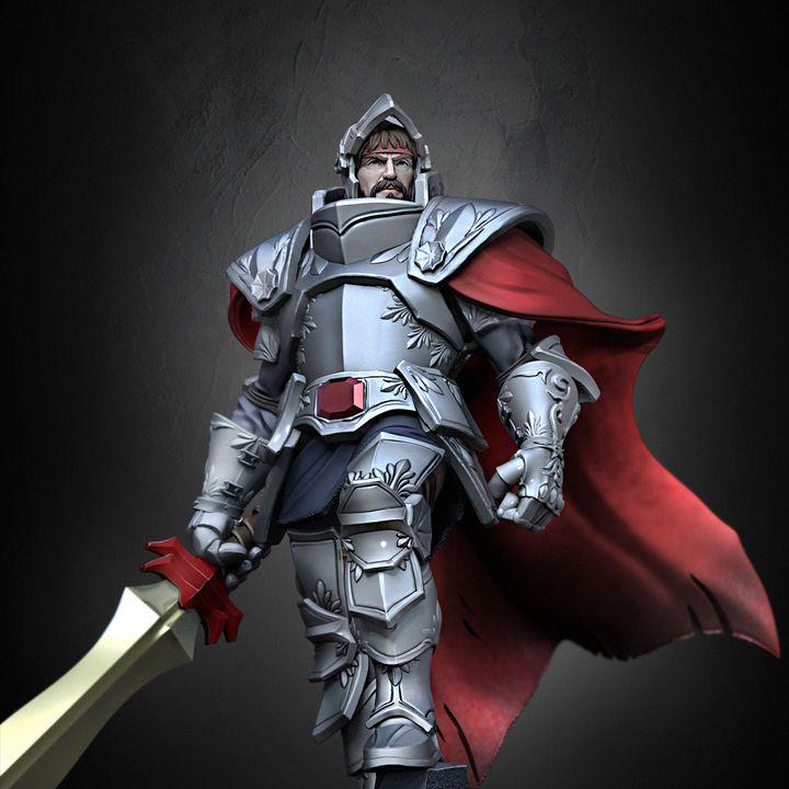 Armored Knight King Miniature – Fantasy RPG Boss Figure (32mm/75mm Scale)