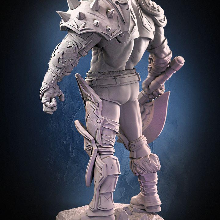 Unique Fantasy Barbarian Hero Miniature | Perce v3 Warrior Figure for Tabletop RPGs | Highly Detailed Resin Model for Painting and Gaming