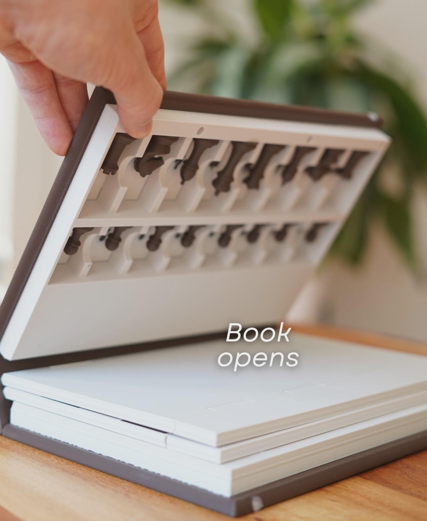 Magnetic Folding Chess Set | Portable Book Style Chess Board | Travel Strategy Game Bookshelf Decor | Chess Lover Gift | Modern Board Game