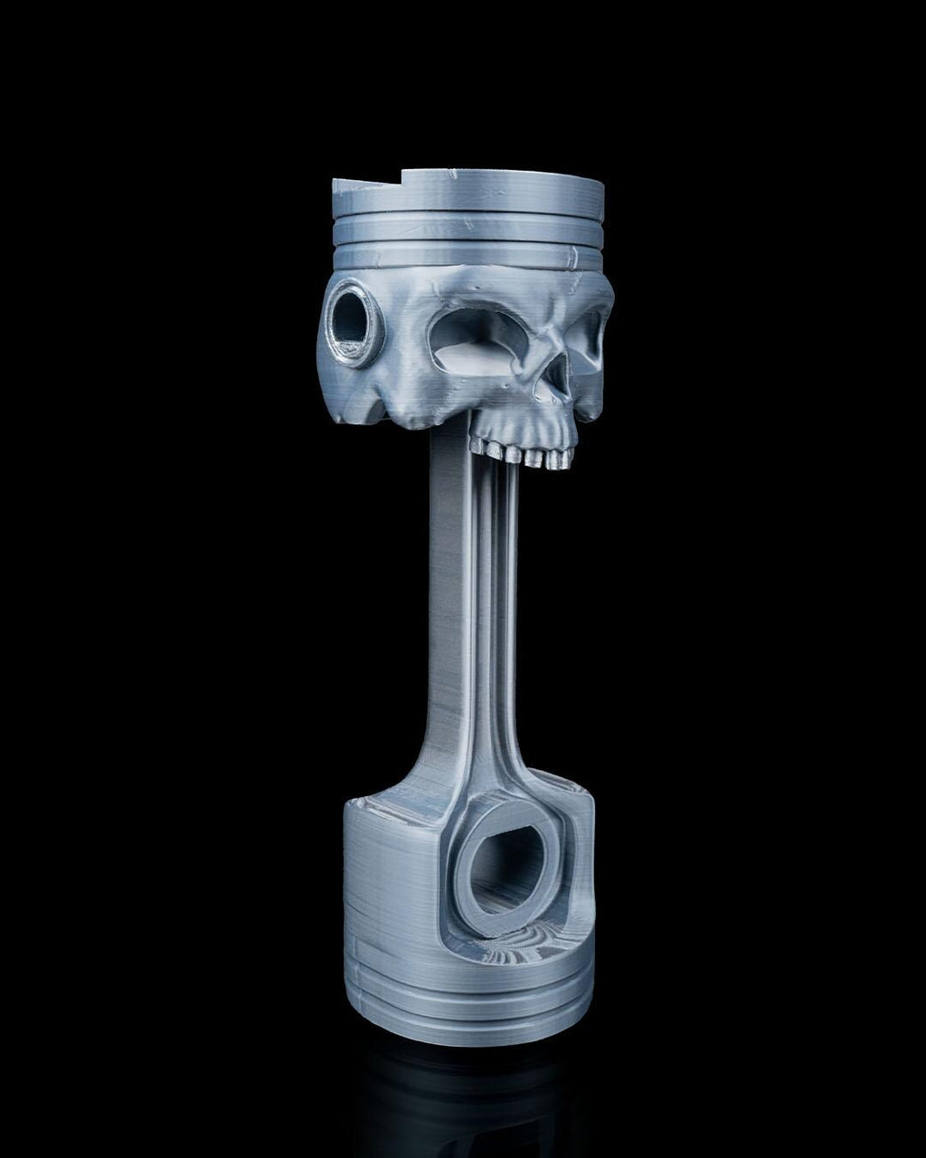 Piston Reaper Headphone Holder – Skull & Piston Headset Stand – 3D Printed PLA – Gamer Desk Accessory