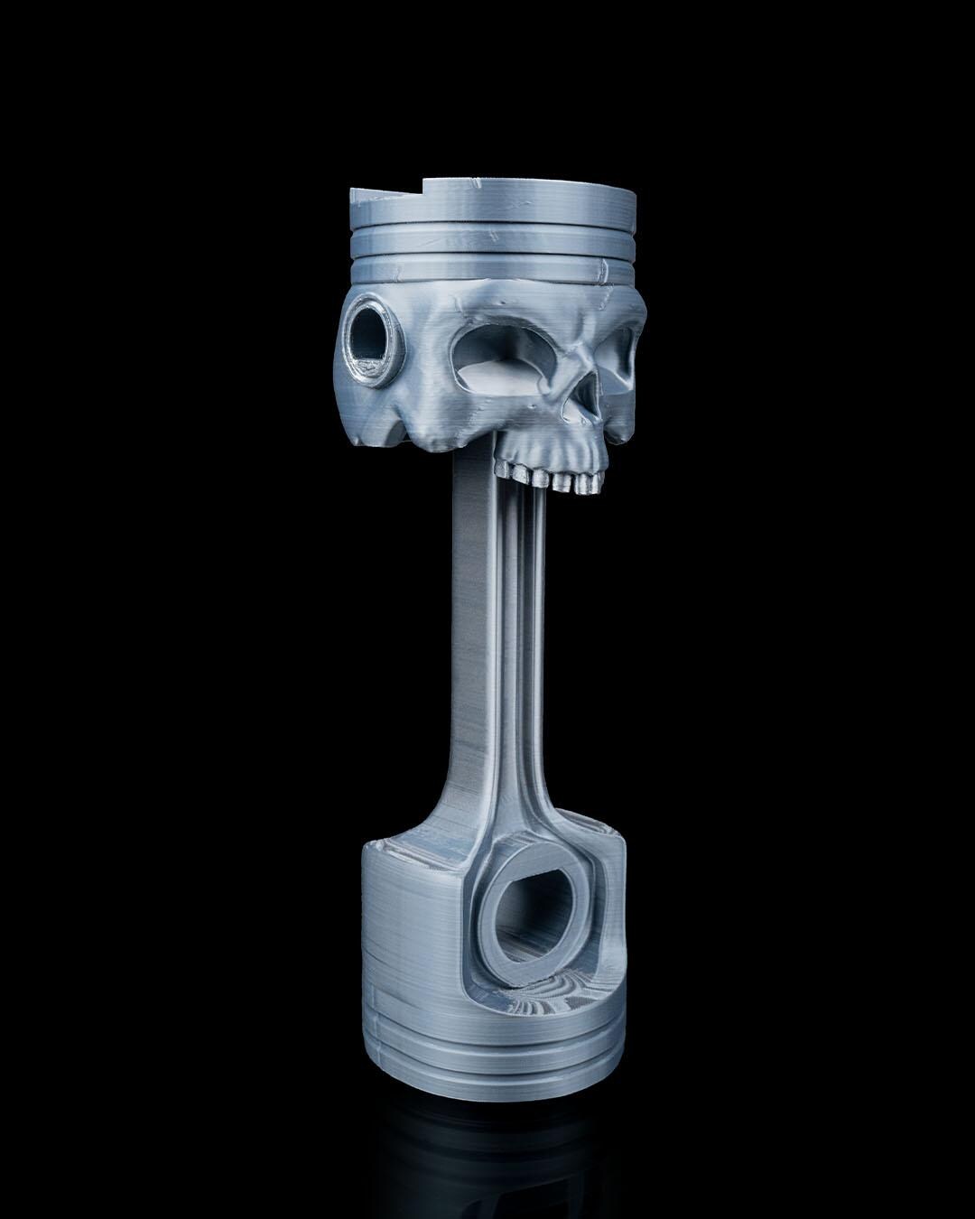 Piston Reaper Headphone Holder – Skull & Piston Headset Stand – 3D Printed PLA – Gamer Desk Accessory