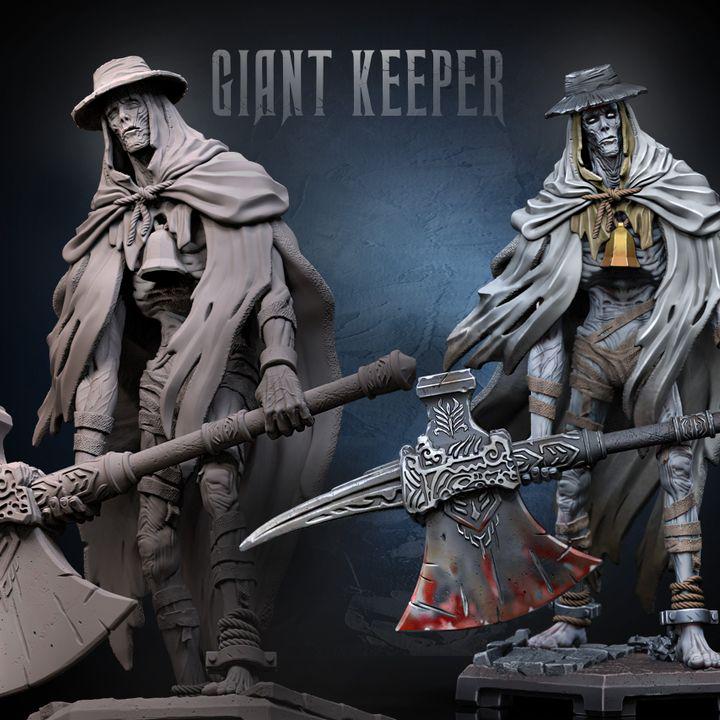 Giant Keeper Undead Miniature: Axe-Wielding Sentinel, Dragun Studios (53mm/102mm)