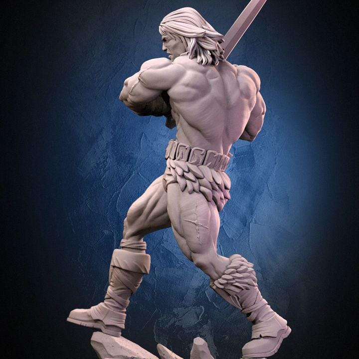Sword Battler Fantasy Barbarian Miniature – Dragun Studios