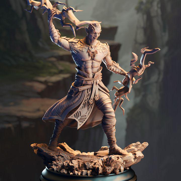Styrax Dragonsoul sorcerer miniature for D&D and Pathfinder, by GLC3DPrints
