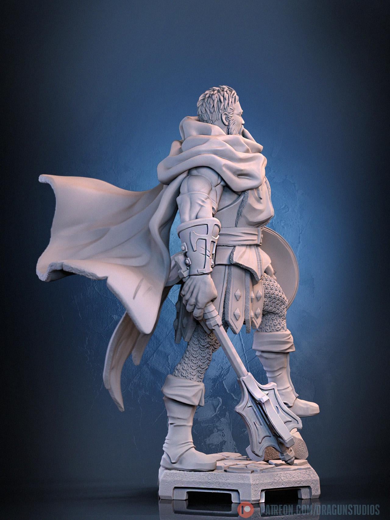 Greldon – Veteran Shieldbearer – Dragun Studios – 32mm or 75mm Scale – Tabletop RPGs – D&D – Pathfinder