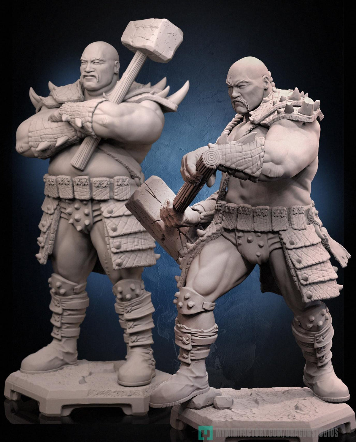 Brutal Hammer Warrior Miniature – Dragun Studios