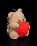Heart Blossom bear keychain, Valentine's bag charm, 3D printed by GLC3DPrints