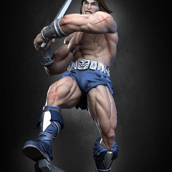 Sword Battler Fantasy Barbarian Miniature – Dragun Studios