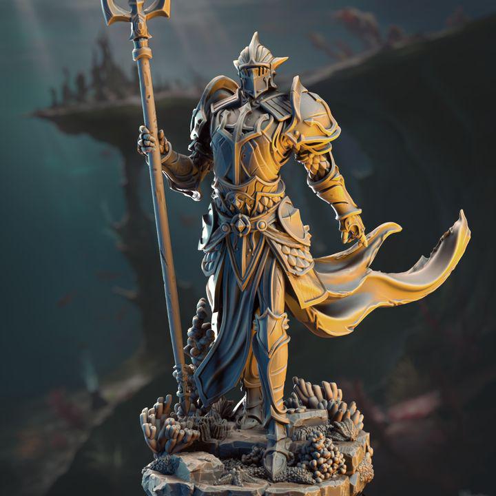 Cylantros Azurius paladin of the sea miniature, by GLC3DPrints