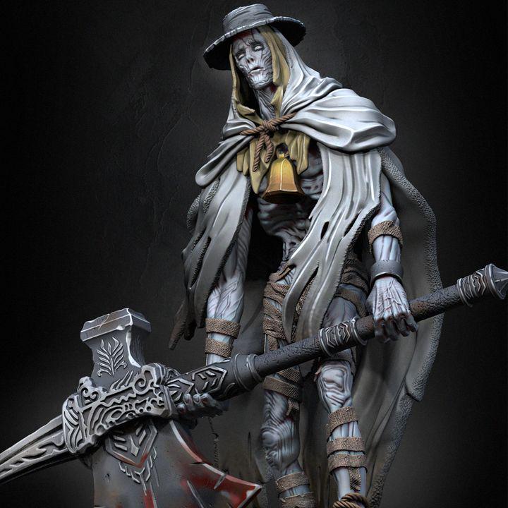 Giant Keeper Undead Miniature: Axe-Wielding Sentinel, Dragun Studios (53mm/102mm)