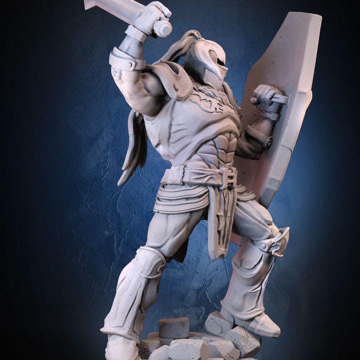 Battler Knight Miniature: 66mm/99mm Resin Model - Dragun Studios