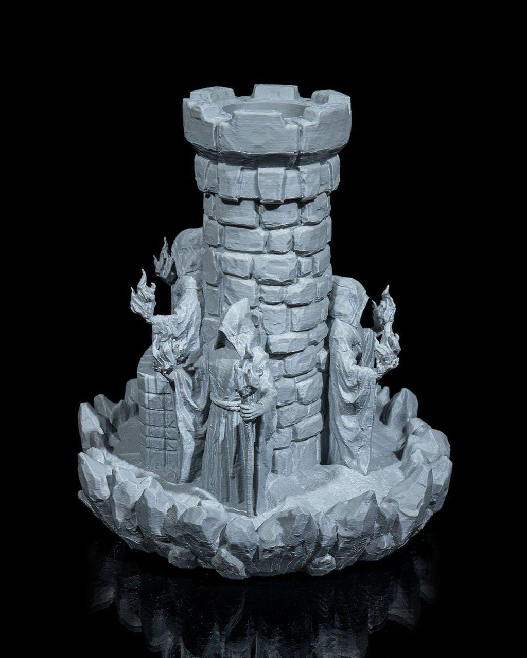 Mad Wizard Dice Tower, 3D Printed RPG Dice Roller for D&D, Fantasy Tabletop Gaming Accessory, Unique Dungeon Master Gift and Decor