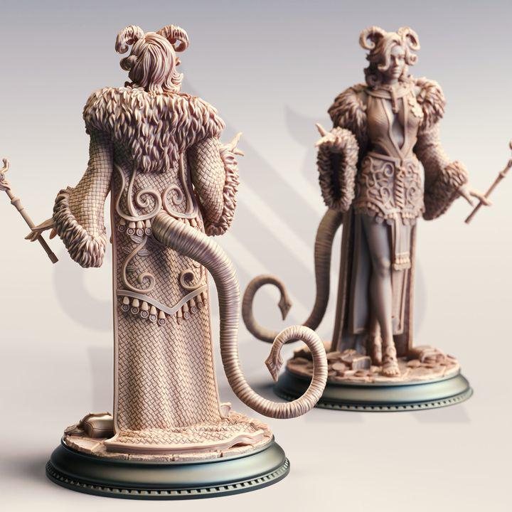 Madame Octavia tiefling sorceress miniature, photo 2