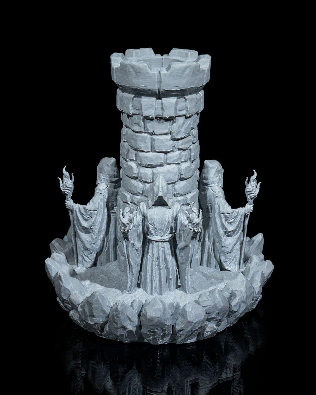 Mad Wizard Dice Tower, 3D Printed RPG Dice Roller for D&D, Fantasy Tabletop Gaming Accessory, Unique Dungeon Master Gift and Decor