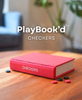 Magnetic Travel Checkers Set: Book Style Board Game, Compact Strategy PlayBook'd