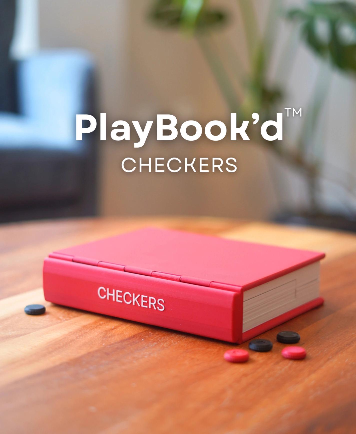 Magnetic Travel Checkers Set: Book Style Board Game, Compact Strategy PlayBook'd