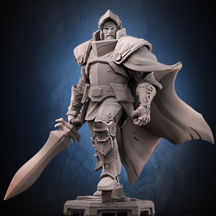 Armored Knight King Miniature – Fantasy RPG Boss Figure (32mm/75mm Scale)
