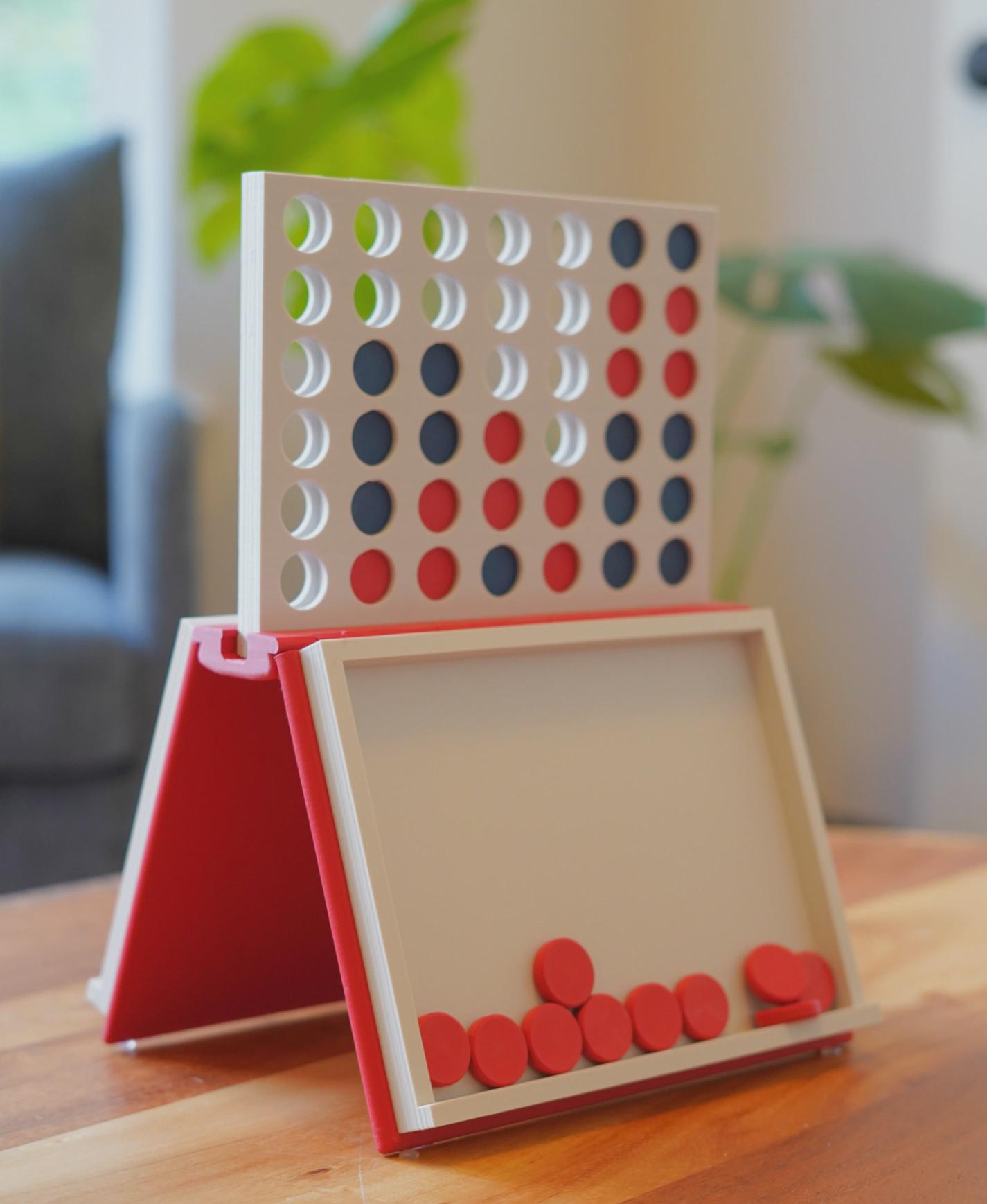 PlayBook’d Four in a Row – Folding Board Game, Shelf Decor