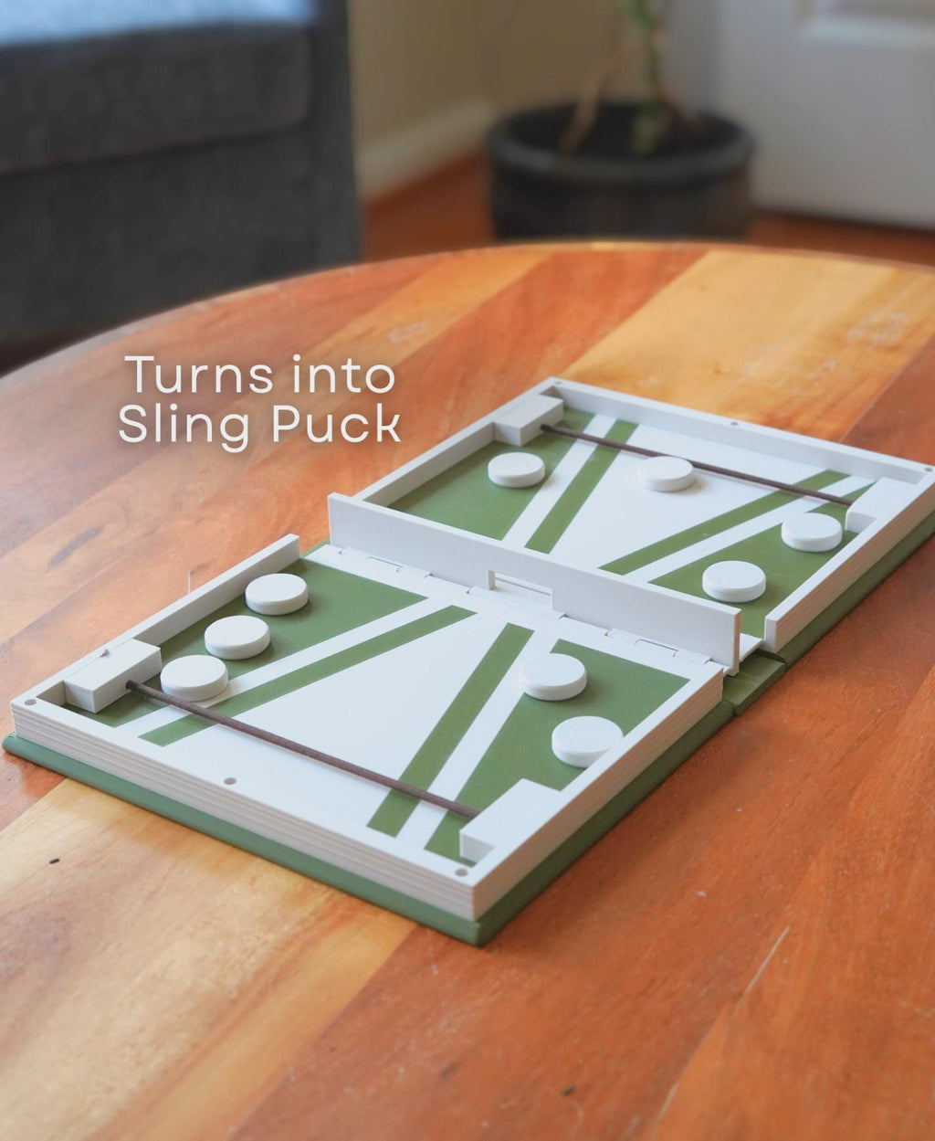 PlayBook’d Sling Puck – Hidden Book Tabletop Game – Fast-Paced Dexterity Game – Shelf Display Gift