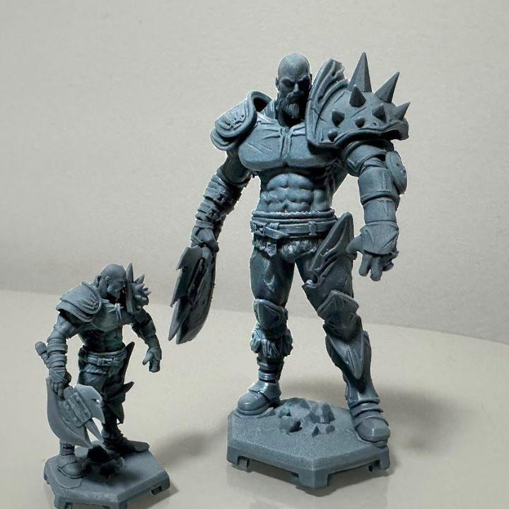 Unique Fantasy Barbarian Hero Miniature | Perce v3 Warrior Figure for Tabletop RPGs | Highly Detailed Resin Model for Painting and Gaming