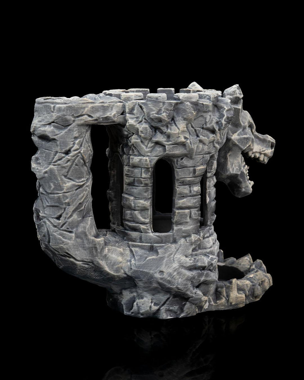 Dragon Fortress Dice Tower and Can Holder | Fantasy RPG Desk Organizer | D&D Gaming Accessories for Tabletop Players | Unique Gift for Gamer