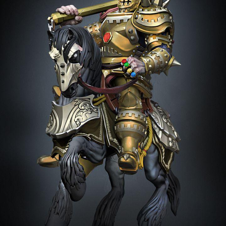 General Garibaldi – Mounted Knight – 65mm Scale – Fantasy Miniature – DnD Pathfinder Boss – Cavalry Warrior