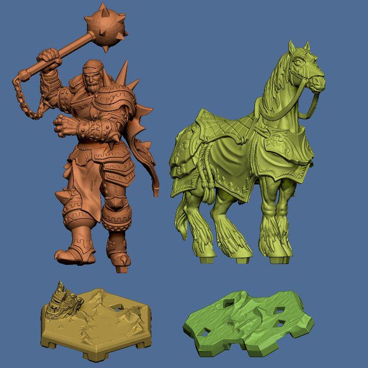 Garibaldi V2 Warlord Miniature with Armored War Horse (64mm)