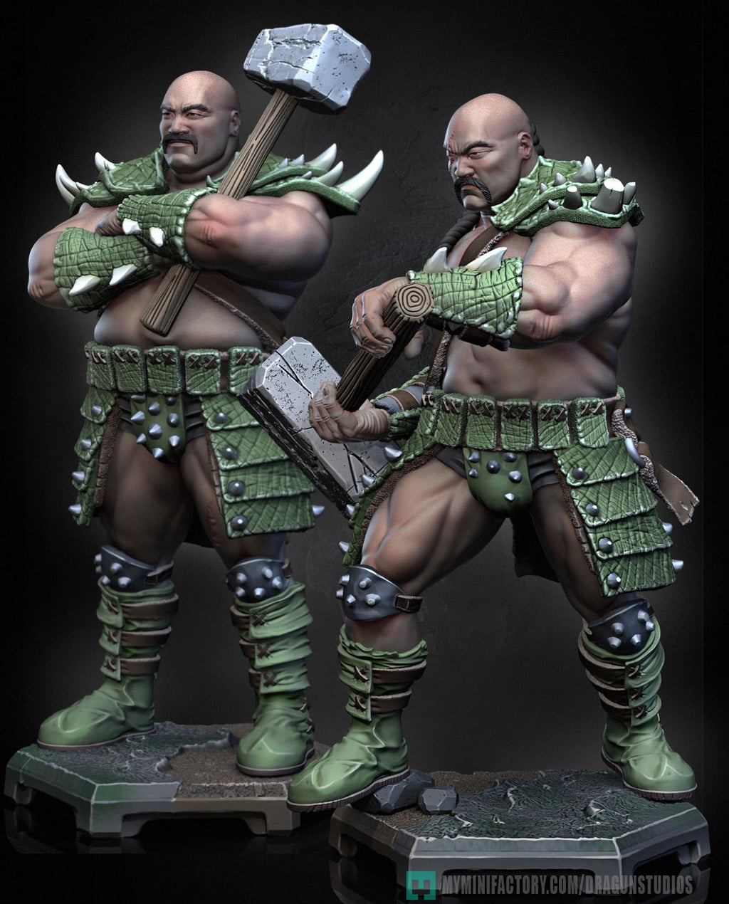 Brutal Hammer Warrior Miniature – Dragun Studios