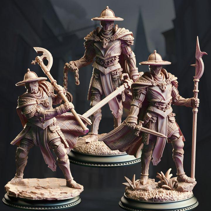 Inquisition knights miniature trio, DM Stash, by GLC3DPrints